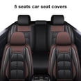 thumbnail image 5 of Car Seat Covers Fit for 2000-2024 Toyota Camry, 5-Seat PU Leather Cushion Protector, Full Set Front Back Seat Cover for RAV4 Prius Echo Black&Coffee, 5 of 11