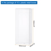 Uxcell 10 Pcs Clear Gift Box,2.4x2x6 Plastic Packing Box for Candy Cookies