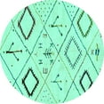 thumbnail image 1 of Ahgly Company Indoor Round Solid Turquoise Blue Modern Area Rugs, 3' Round, 1 of 4