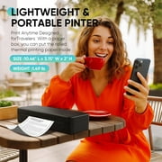 Thermal Printer, 2600mAh Battery, 300 dpi Wireless Printer Support US Letter & A4 for Travel, Inkless Portable Bluetooth & USB Printer, Compatible with IOS Android MacOs Windows