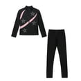 thumbnail image 6 of Miutii Kids Girl's Dance Workout Zipper Jacket and Gymnastics Leggings Pant Set Figure Skating Training Suit Pink 8, 6 of 6