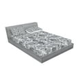 thumbnail image 2 of Ambesonne Floral Fitted Sheet & Pillow Sham Set, Vintage Grey Poppy Flowers, Queen, Grey Pale Grey and Black, 2 of 2