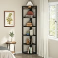 thumbnail image 3 of Tribesigns 6-Tier Corner Shelf, 70.86" Tall Freestanding Bookshelf for Living Room, Bedroom, Black, 3 of 6