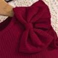 thumbnail image 5 of ITSAME Girls Outfit Sets, Knit Cotton Bow Ruffle Sleeve Top and Floral Print Shorts 2-Piece Summer Fashion Leisure Sets Wine 9M, 5 of 9