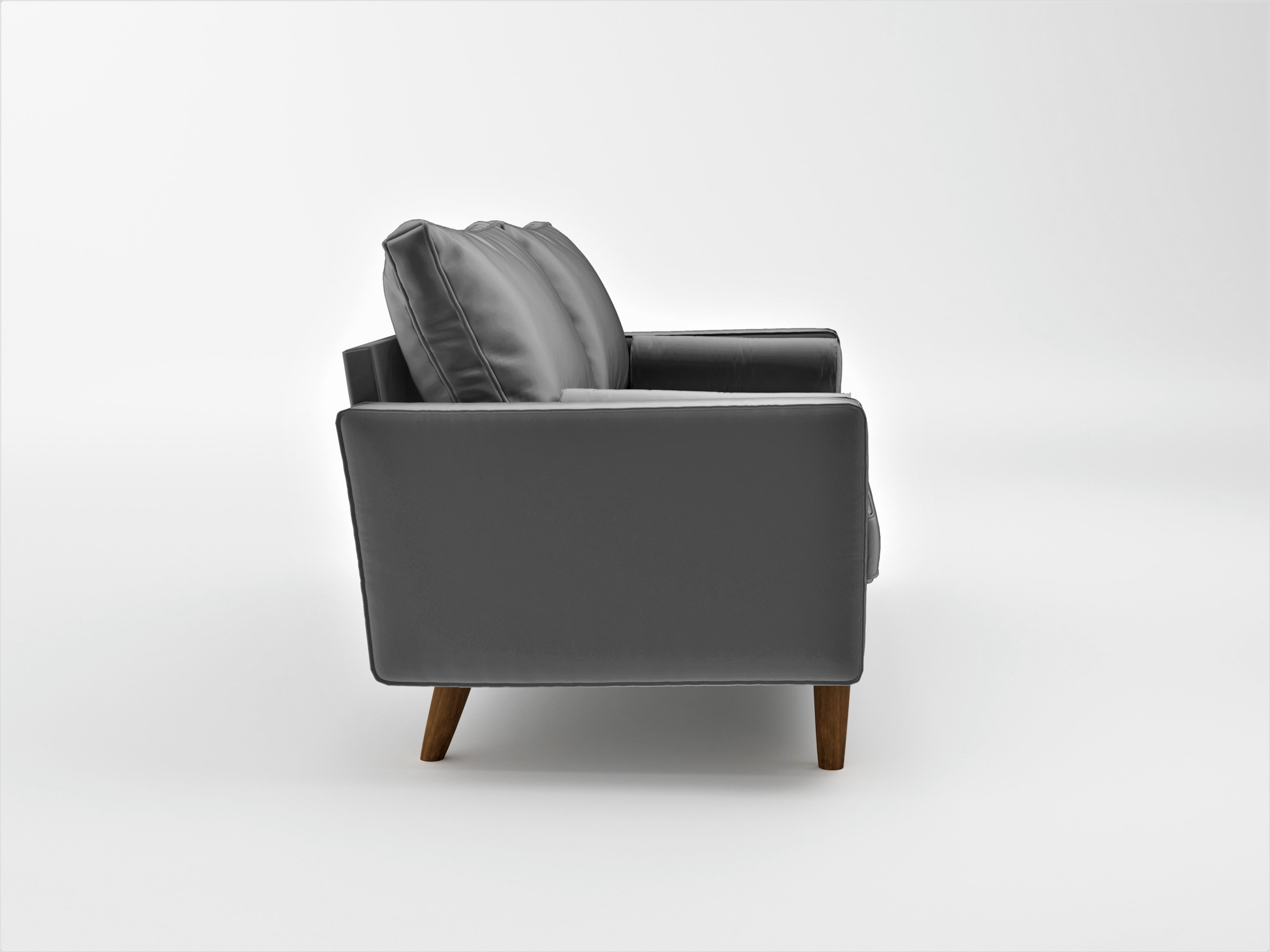 Uspridefurniture Helene 55.87'' Velvet Recessed Arm Loveseat, Gray