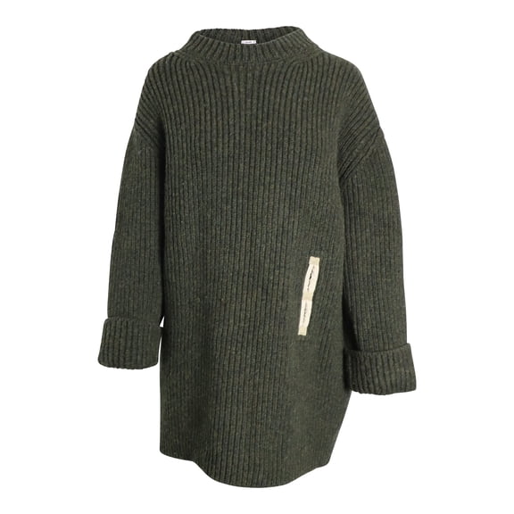 Pre-Owned Celine Contrast Pocket Chunky Sweater in Olive Wool