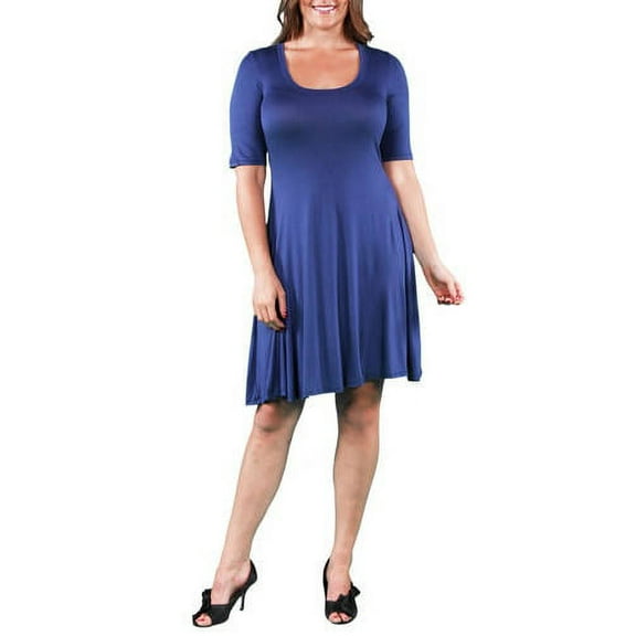 Women's Plus Elbow-Sleeve Dress