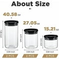 thumbnail image 2 of 6-Pack Stackable Glass Food Storage Jars - 15/27/41oz Airtight Black Lid Canisters for Pantry, 2 of 6