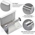 thumbnail image 2 of Toilet Paper Holder, Wall Mounted Without Drilling 304 Stainless Steel Toilet Paper Holder with Shelf-Silver, 2 of 4
