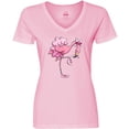thumbnail image 3 of Inktastic Flamingo Ballerina in Tutu and Ballet Toe Shoes Women's V-Neck T-Shirt, 3 of 5