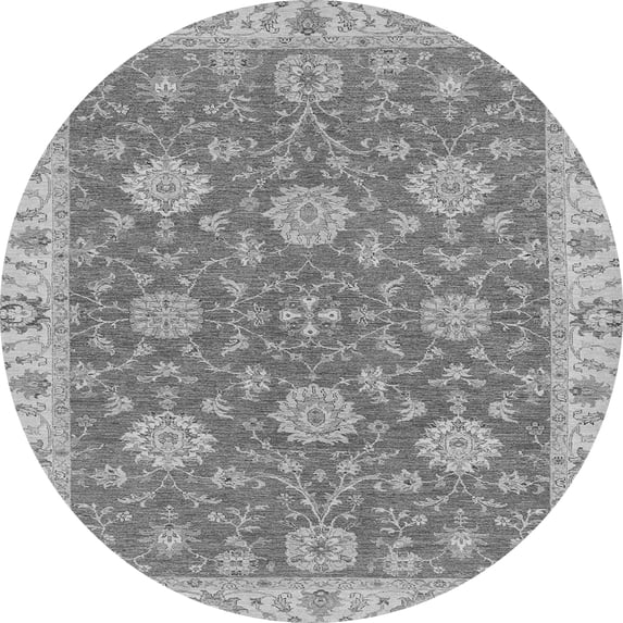 Ahgly Company Indoor Round Oriental Gray Traditional Area Rugs, 6' Round
