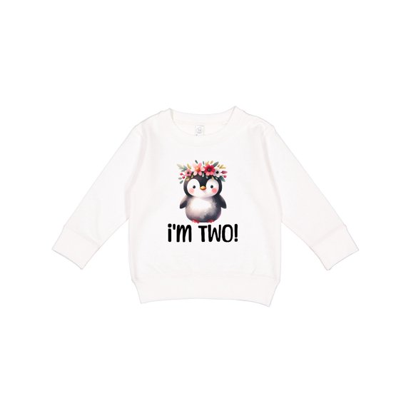 Inktastic 2nd Birthday Party Penguin 2 Year Old Girl Toddler Sweatshirt