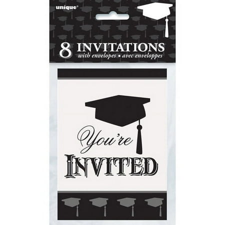 Classic Graduation Invitations with Envelopes, 5.5 x 4in, 8ct