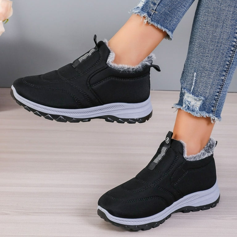 Oyedens Womens Mens Snow Boots Winter Warm Plush Lined Slip on