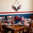 thumbnail image 6 of Natural Solid Wood Front Door Welcome Sign Star Wreath Round Patriotic Decor for Independence Day Rustic Home Decorations Wooden Door Hanging Pendant with Rope for Wall Entryway Display, 6 of 6