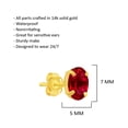 thumbnail image 3 of 14k Gold Created Red Ruby Oval Stud Earrings for Women | 7x5mm July Birthstone Earrings | 14k Ruby Earrings for Women | Yellow Gold Ruby Stud Earrings | Ruby Gold Earrings by MAX + STONE, 3 of 5