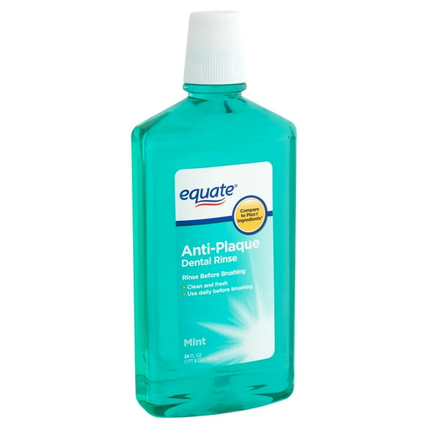 Equate Plaque Removing Mouthwash, Mint, 24 Fl oz