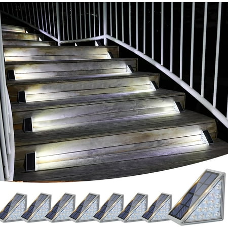 

Solar LED Outdoor Step Lights 6 Pack Waterproof IP67 in Warm White for Stair Deck