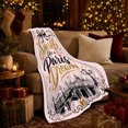 thumbnail image 3 of Sparkle Like a Paris Dream Quote with Bow, Romantic Paris Style for Travel Lovers, Golden Skyline Pattern and Anniversary Gift, Cozy Flannel Blanket for Bedroom and Study Room, Home Decor, 3 of 9