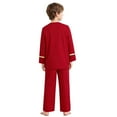 thumbnail image 5 of renvena Boys 2 Piece Worship Liturgical Outfits Long Sleeve Praise Dance Pullover Tops with Wide-Leg Pants Set Red 16, 5 of 7