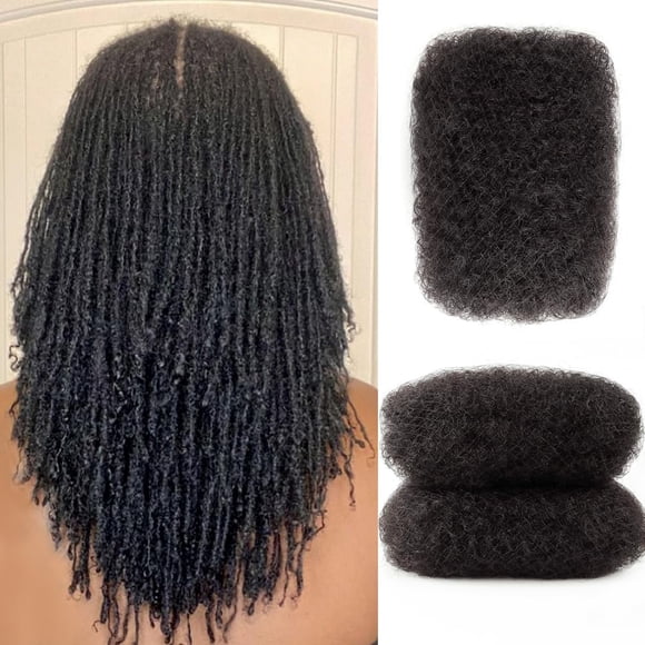 Natural Black Afro Kinky Bulk Human Hair Extension For Braiding Hair Afro Kinky Human Hair Extensions For Dreadlock Twist 30g/bundle 12inch 4 Bundles/Package