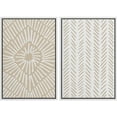 thumbnail image 2 of PixonSign Framed Wall Art Set Tan White Tropical Geometric Collage Abstract Shapes Canvas Prints Cozy Neutral Minimal Decorative Nordic Zen Bohemian for Home Decoration - 16"x24"x2 White, 2 of 5