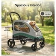 thumbnail image 2 of Extra Large Dog Stroller, Steel Pipe Dog Cart & Dog Push Cart with Wheels, Brakes and Shock Absorption, Foldable Dog Stroller with Adjustable & Removable Handle for Large Pets, Green, 2 of 9