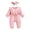 Pink, variant on WUANDIXFA Newborn Dress 3 6 12 18 Months Girls Romper for Infants Toddlers with Bow Lace Cute Long Sleeve Bodysuit,Pink,0-3 Months