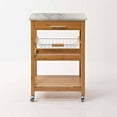 thumbnail image 3 of Aya Bamboo Kitchen Cart with Faux Marble Top, 3 of 6