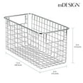 thumbnail image 4 of mDesign Metal Wire Food Organizer Basket with Built-In Handles, 4 Pack, Chrome, 4 of 9