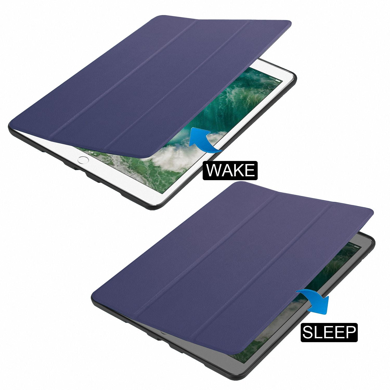 Allytech 10.5 Inch iPad Case, iPad Air 3st Generation Case (2019), iPad Pro 10.5 Case, Slim Pencil Holder Leather Stand Folio Smart Cover Auto Sleep Wake Shell for Apple iPad Pro 10.5/ Air 3,Darkblue
