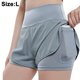 thumbnail image 1 of pieza de pantalones cortos para correr 2 en 1 para mujer, para entrenamiento, deportes, fitness, yoga, pantalones cortos para mujer con bolsillo para teléfono Vhermosa 221561-6, 1 of 4