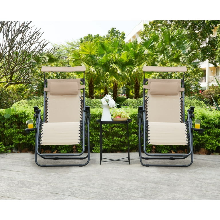 Zero Gravity Chairs Lounge Patio Outdoor Recliner Chairs by Naomi Home Color Cream Quantity Set of 4 Walmart