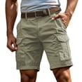 thumbnail image 2 of Men's Cargo Shorts Relaxed Fit Button Quick Dry Stretch Lightweight Wear Hiking Shorts with Multi Pocket,Light Green S, 2 of 6
