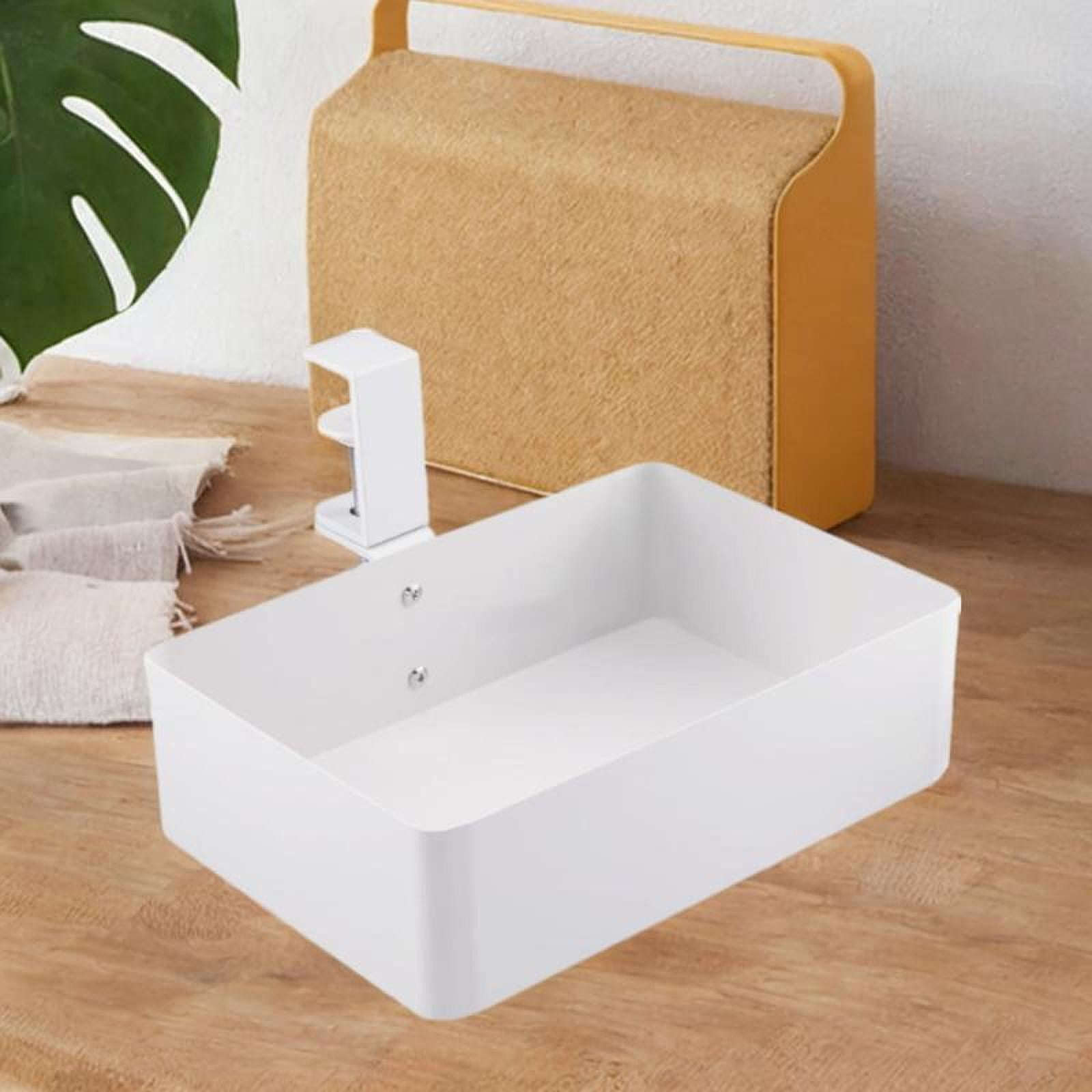 Fancyes Hiddens Desk Organizer Serving Tray Metal Stable Easy to Assemble under Table Storage Basket under Desk Drawer for Home Pantry White