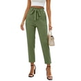 thumbnail image 2 of YuXingFu Womens Summer Pants for Women Loose Dress Pants High Full - Pocket Casual Green S, 2 of 4