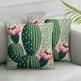 thumbnail image 2 of Linen Green Plants Succulents Cactus Prickly Pear Square Throw Waist Pillow Case Decorative Cushion Cover Pillowcase Sofa, 2 of 6