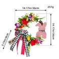 2024 Easter Bunny Wooden Sign Dead Branch Wreath Vine Circle Door