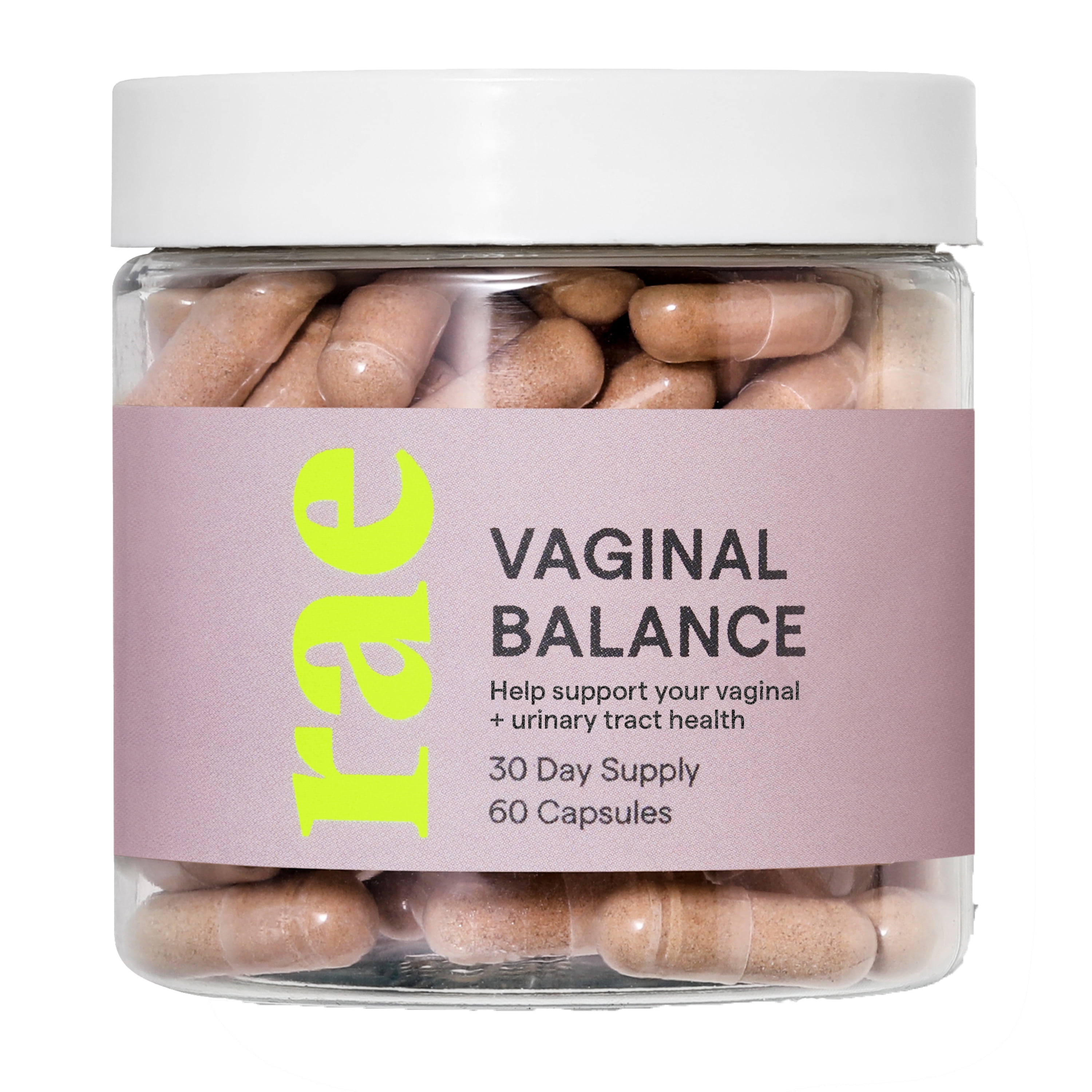 Rae Vaginal Balance with Probiotics & Cranberry, for Vaginal PH & Urinary Tract Health, 60ct
