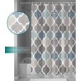 thumbnail image 5 of Shower Curtain Waterproof Polyester Fabric Shower Curtain Set with Hooks, Retro Blue Moroccan Geometric Pattern Privacy Shower Curtains for Bathroom Showers, Stalls and Bathtubs, 72x72 Inches, 5 of 6