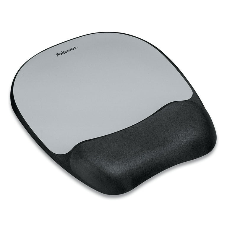 Memory Foam Mouse Pad with Wrist Rest, 7.93 x 9.25, Black/Silver Memory Foam Mouse Pad with Wrist Rest, 7.93 x 9.25, Black/Silver