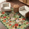 thumbnail image 5 of 5x7 ft Living Room Area Rug Machine Washable Boho Area Rug Non Slip Floral Vintage Low Pile Large Rug for Living Room, Bedroom, Farmhouse, Dining Room, 5 of 12