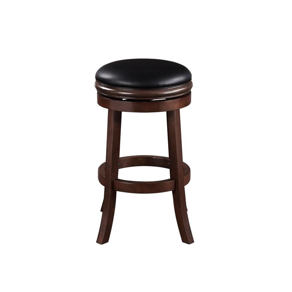Boraam 29 Inch Backless Wood Swivel Bar Stool with Cappuccino Finish
