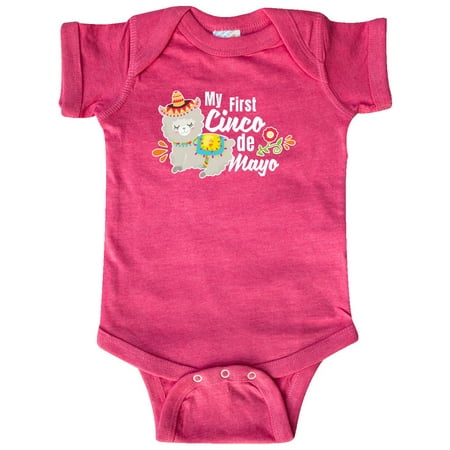 

Inktastic My First Cindo De Mayo with Llama in Sombrero Gift Baby Boy or Baby Girl Bodysuit