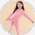 thumbnail image 5 of Swuxness Toddler Fleece Sets, Plus Size Sets for Kids, Children's Soft and Warm Underwear Set Collar Base Layer Fall Clothes and Pants Pink, 5 Years, 5 of 5