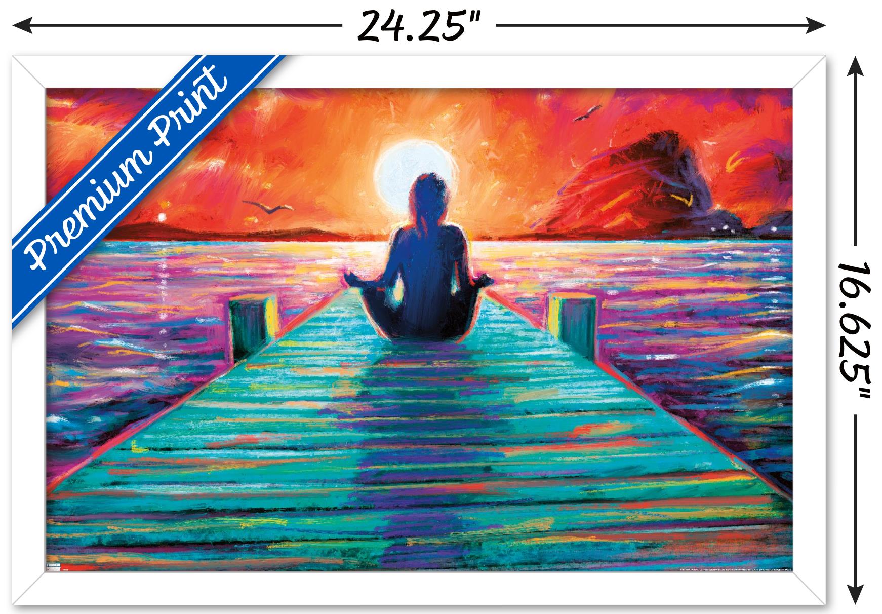 PD Moreno - Fine Art - Yoga Dock Wall Poster, 14.725" x 22.375" Framed