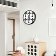 thumbnail image 6 of Indoor 12' Voice-Activated Luminous Decoration Wall Clock With LED Night Light Black Gothic Cross Illustrations, 6 of 8