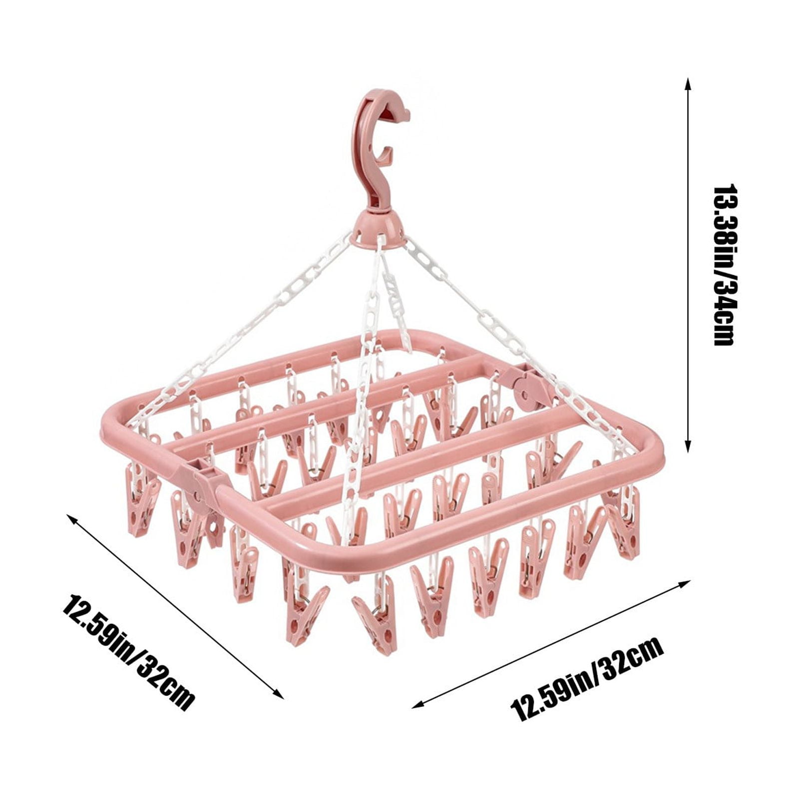 Yrmaups 3Pcs Closet Hanger Organizer With 32 Clips For Socks Underwear Pantyhose, Space Saving Storage Hanger For Closet Wardrobe Organization, Plastic Clothes Hanger For Bedroom And Laundry Room