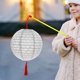 thumbnail image 3 of Chinese Paper Lanterns With LED Lights Hollow Out Hanging Asia Japanese Paper Lamps With Tassel And Walking Stick, 3 of 5