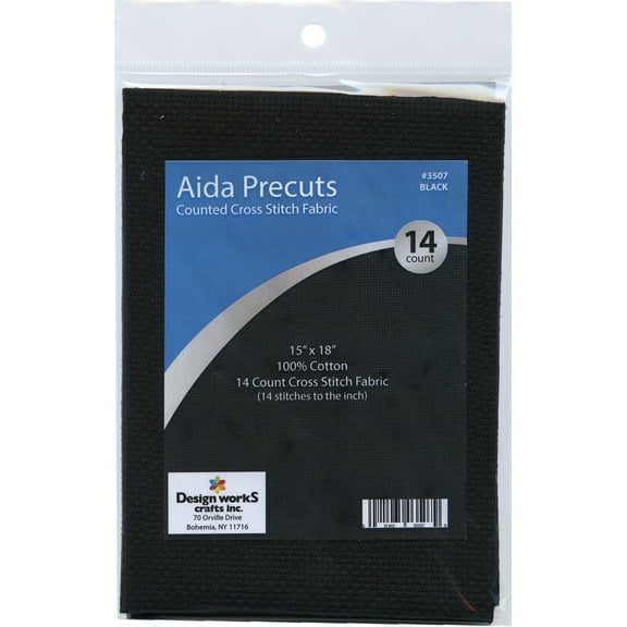 Design Works Gold Quality Aida 14 Count 15"X18"-Black